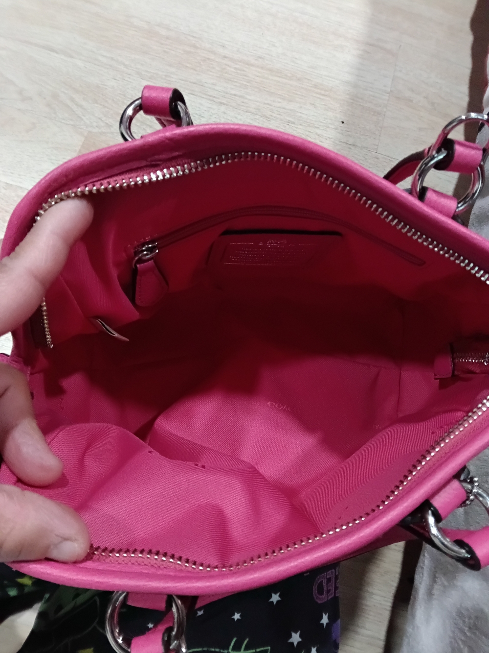 Coach Pebbled Leather Satchel Bag - Pink - Picture 8 of 9
